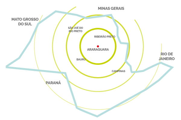 Mapa de abrangência